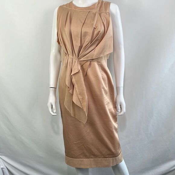 Margareth & Moi Pink Pleated with Chiffon Dress